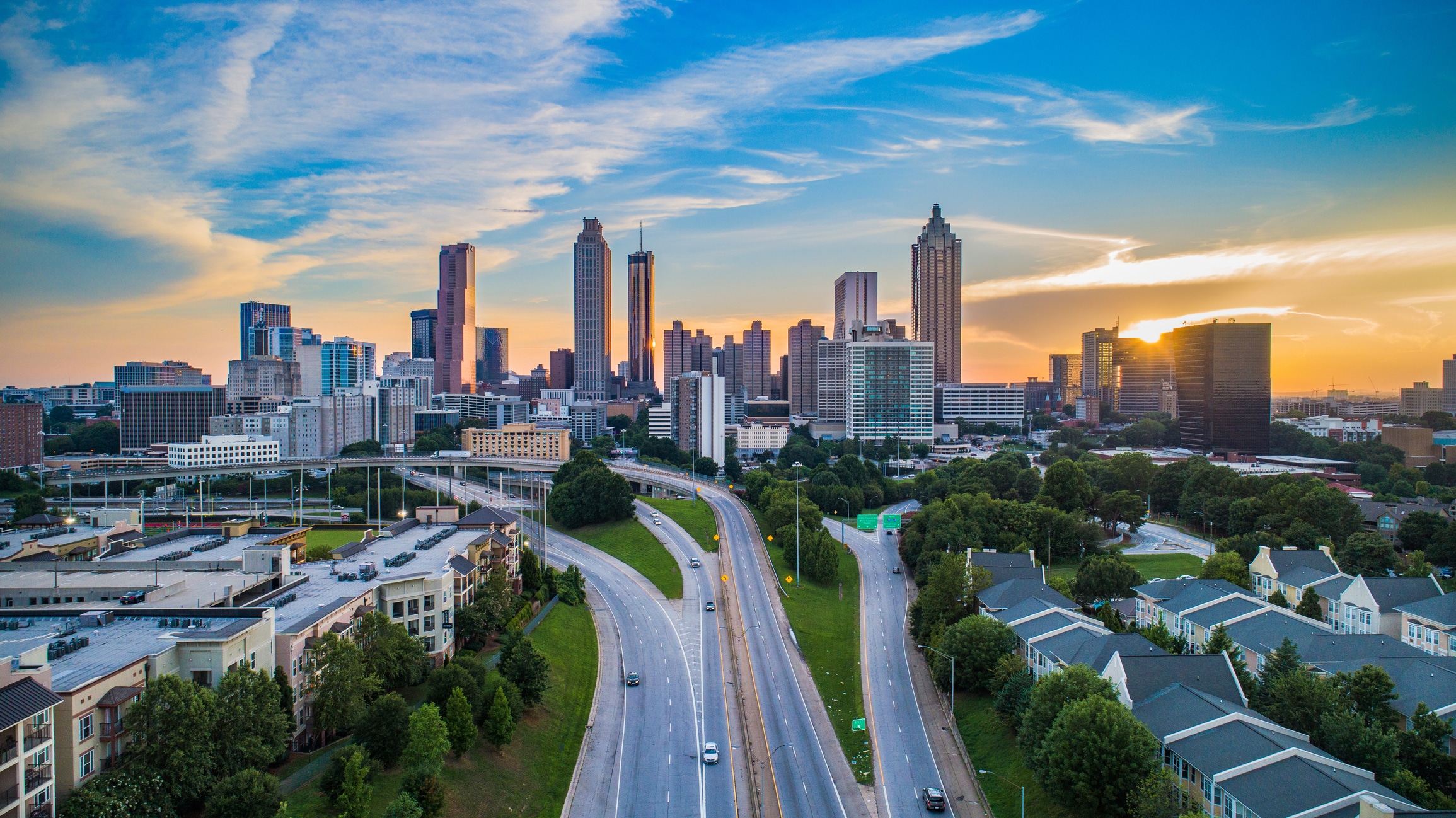 Atlanta Georgia GA Downtown Skyline Aerial Panorama