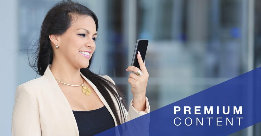 Brunette Woman Looking at Phone to See Who's Calling