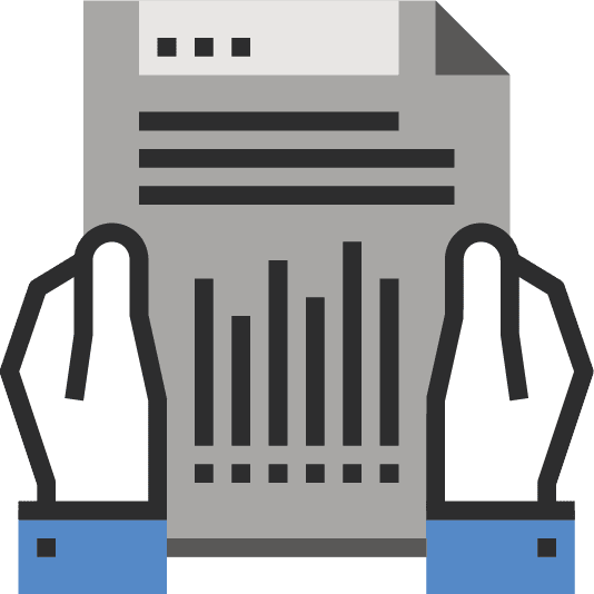 Hands holding healthcare research report