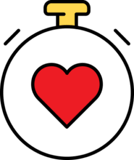 Heart inside of timer as a reminder to conduct periodic studies