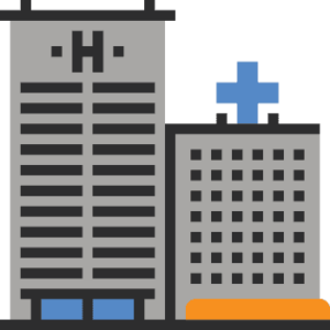 Multi-building medical group icon