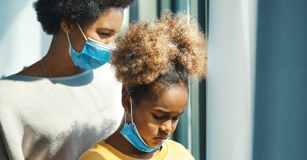 POC family wearing masks during the COVID-19 pandemic.