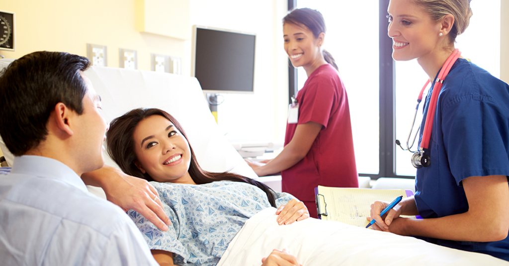 Happy patient being treated by dedicated medical staff