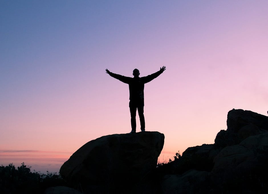 Man standing on mountain