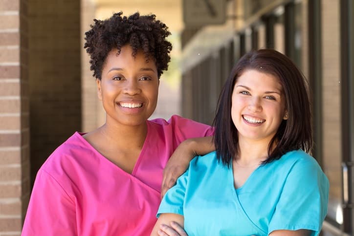 Smiling healthcare professionals