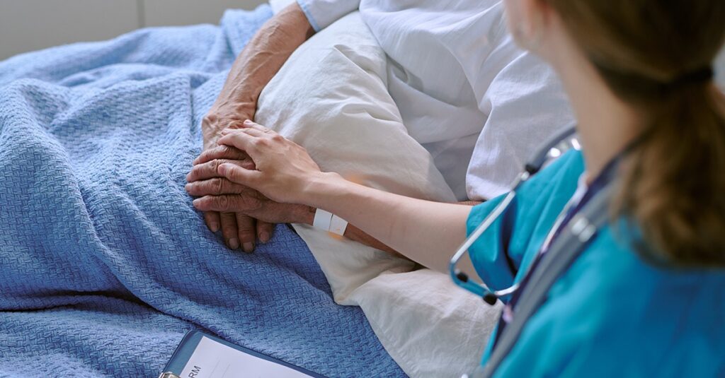 Elderly patient receiving end-of-life care