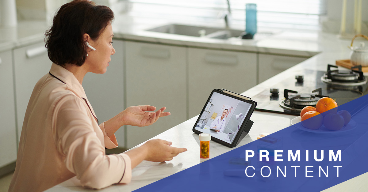 Patient completing a telehealth appointment.